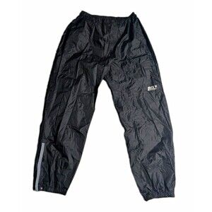 BILT Womens Size 8 Black Motorcycle Rain Pants Waterproof Reflective Overpants